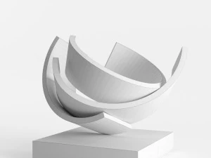 modern decorative abstract copper art sculpture 16 3D Model