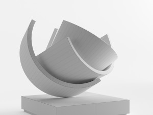 modern decorative abstract copper art sculpture 16 3D 모델