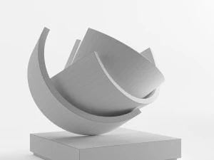 modern decorative abstract copper art sculpture 16 3D Model