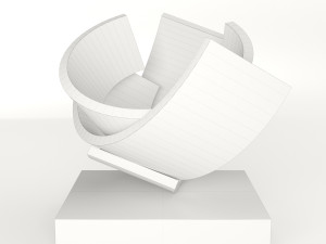 modern decorative abstract copper art sculpture 16 3D 모델