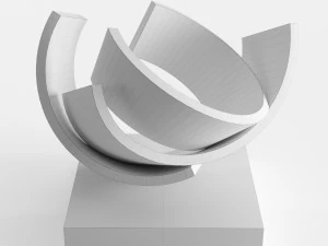 modern decorative abstract copper art sculpture 16 3D Model