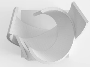 modern decorative abstract copper art sculpture 16 3D Model
