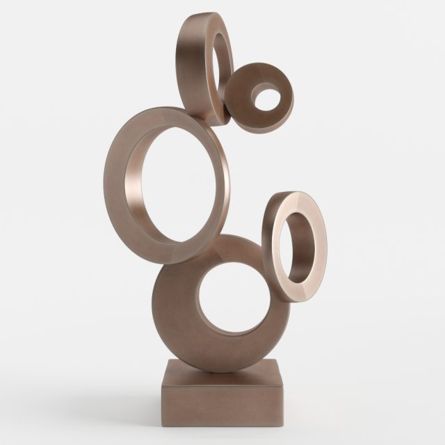 modern decorative abstract copper art sculpture 03 3D Модель .c4d .max .obj .3ds .fbx .stl .blend 