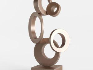 modern decorative abstract copper art sculpture 03 3D Model