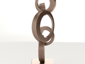 modern decorative abstract copper art sculpture 03 3D Модель