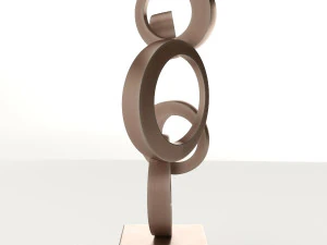 modern decorative abstract copper art sculpture 03 3D Model