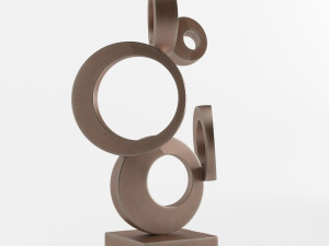 modern decorative abstract copper art sculpture 03 3D Модель