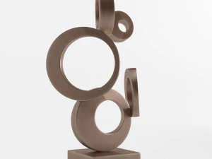 modern decorative abstract copper art sculpture 03 3D Model