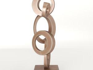 modern decorative abstract copper art sculpture 03 3D Модель