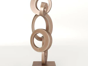 modern decorative abstract copper art sculpture 03 3D Model