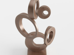modern decorative abstract copper art sculpture 03 3D Модель