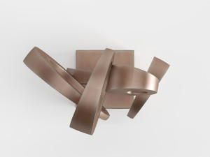 modern decorative abstract copper art sculpture 03 3D Модель