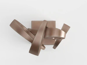 modern decorative abstract copper art sculpture 03 3D Model