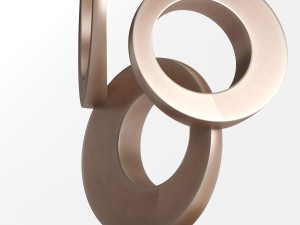 modern decorative abstract copper art sculpture 03 3D Модель