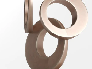 modern decorative abstract copper art sculpture 03 3D Model