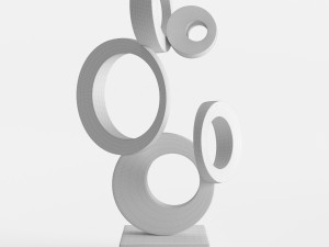 modern decorative abstract copper art sculpture 03 3D Модель