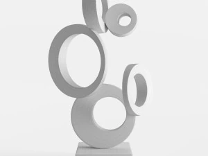 modern decorative abstract copper art sculpture 03 3D Model