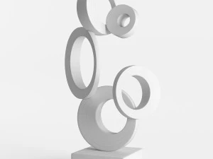 modern decorative abstract copper art sculpture 03 3D Model