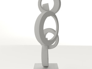 modern decorative abstract copper art sculpture 03 3D Модель