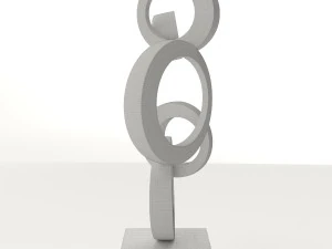 modern decorative abstract copper art sculpture 03 3D Model
