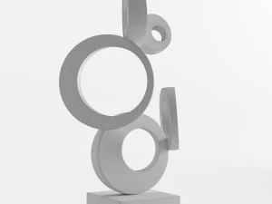 modern decorative abstract copper art sculpture 03 3D Model
