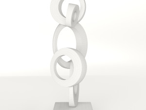 modern decorative abstract copper art sculpture 03 3D Модель