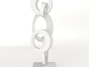 modern decorative abstract copper art sculpture 03 3D Model