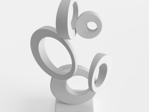 modern decorative abstract copper art sculpture 03 3D Модель