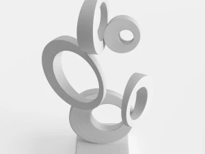 modern decorative abstract copper art sculpture 03 3D Model