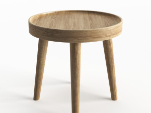 simple wood side table 3D 모델