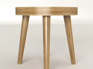 simple wood side table 3D Model