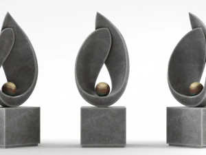 modern decorative abstract stone art sculpture 10 3D Model