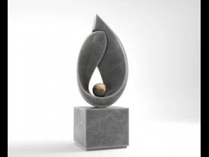 modern decorative abstract stone art sculpture 10 3D Model