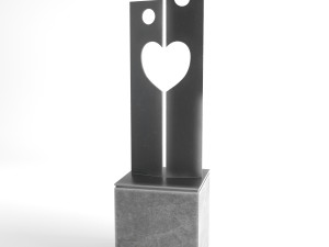 modern decorative abstract metal art sculpture 03 3D-Modell