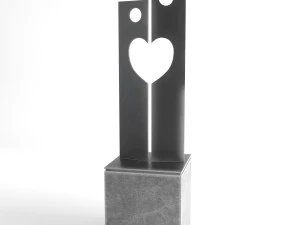 modern decorative abstract metal art sculpture 03 3D Model