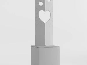 modern decorative abstract metal art sculpture 03 3D Model