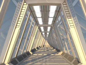 공상 과학 복도 3D 모델