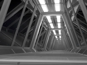 공상 과학 복도 3D 모델