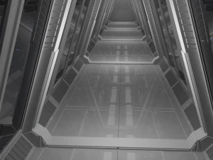 공상 과학 복도 3D 모델