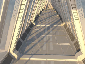 공상 과학 복도 3D 모델