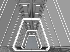 공상 과학 복도 3D 모델