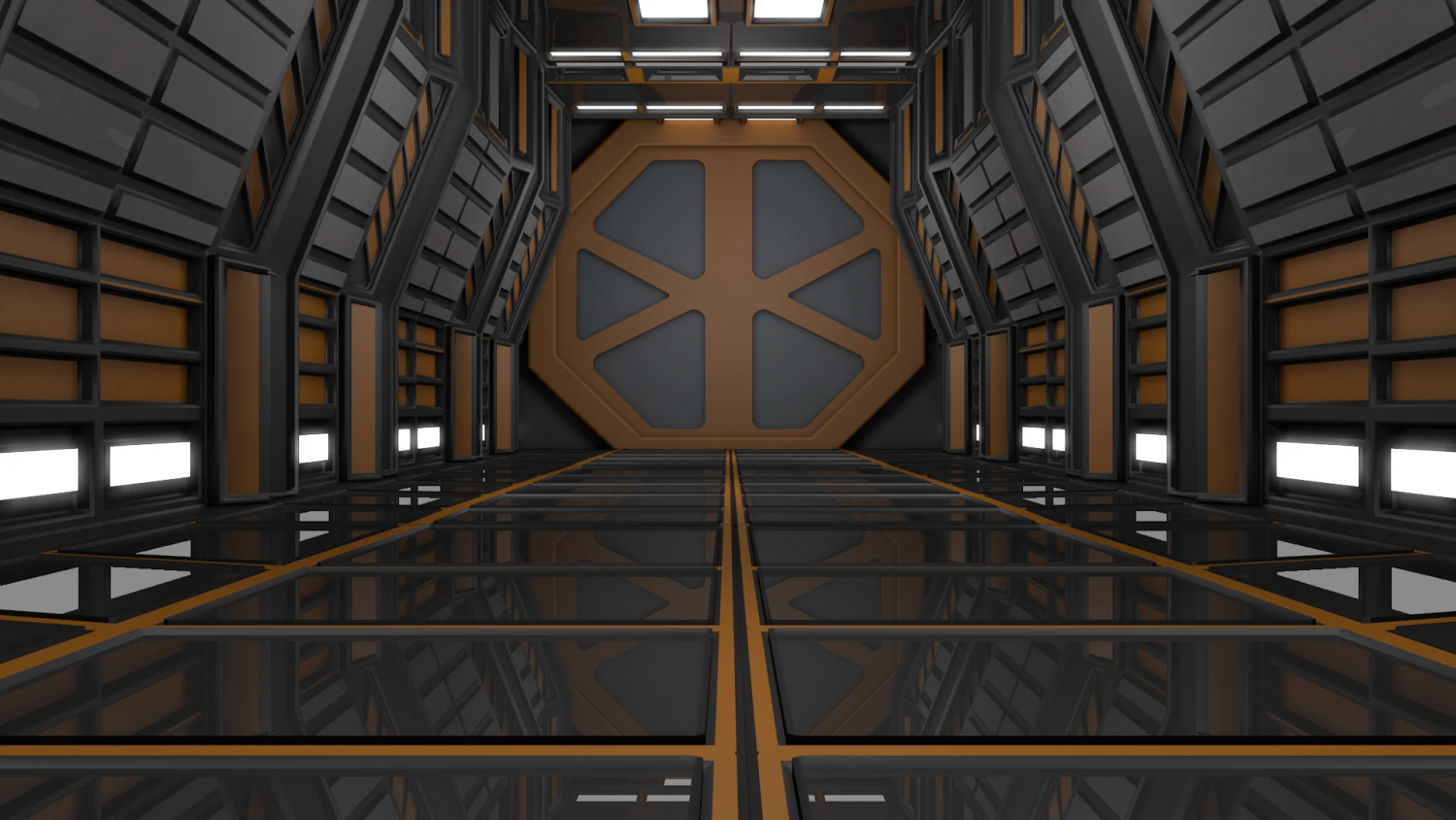 sci fi corridor 3D Model .c4d .max .obj .3ds .fbx .stl .blend 
