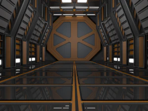 공상 과학 복도 3D 모델