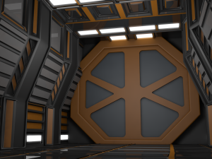 sci fi corridor Model 3D