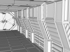 sci fi corridor Model 3D