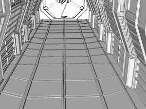 sci fi corridor Model 3D