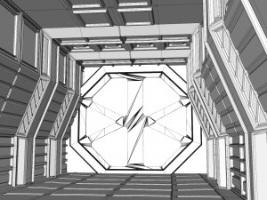 sci fi corridor Model 3D
