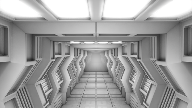 sci fi corridor Model 3D .c4d .max .obj .3ds .fbx .stl .blend 