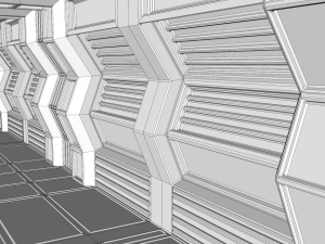 sci fi corridor Model 3D