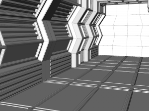 sci fi corridor Model 3D